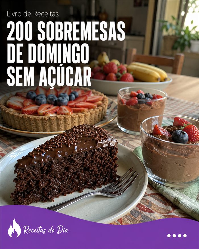 200 Sobremesas de Domingo Sem Açúcar